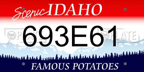 693E61 Idaho License Plate
