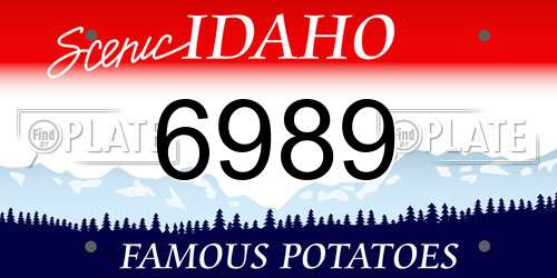 6989 Idaho License Plate
