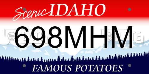 698MHM Idaho License Plate