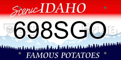 698SGO Idaho License Plate
