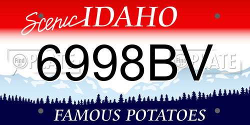 6998BV Idaho License Plate