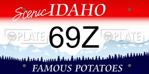 69Z Idaho License Plate