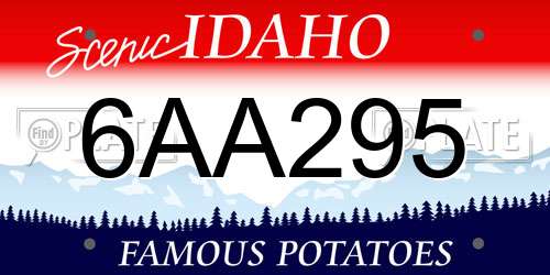 6AA295 Idaho License Plate