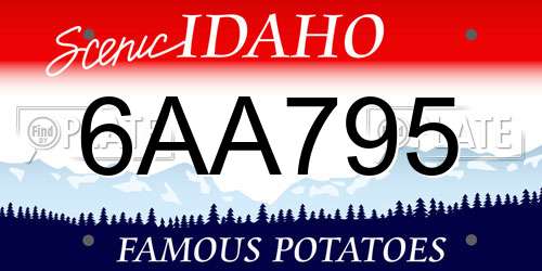 6AA795 Idaho License Plate
