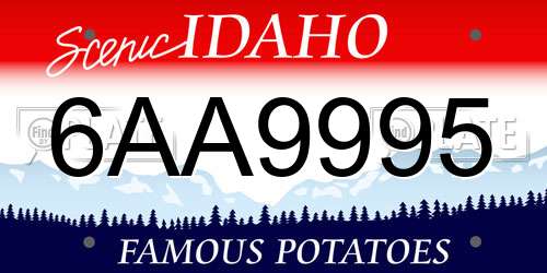 6AA9995 Idaho License Plate