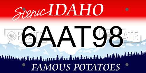 6AAT98 Idaho License Plate
