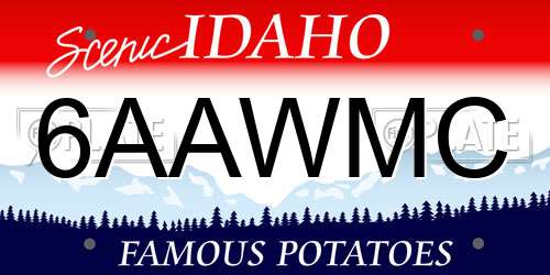 6AAWMC Idaho License Plate