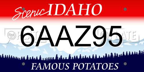 6AAZ95 Idaho License Plate