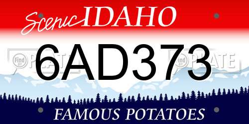 6AD373 Idaho License Plate