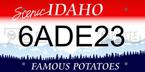 6ADE23 Idaho License Plate