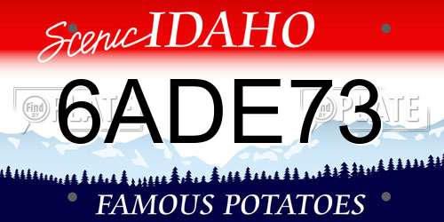6ADE73 Idaho License Plate
