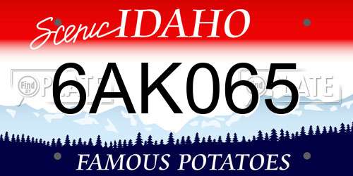 6AK065 Idaho License Plate