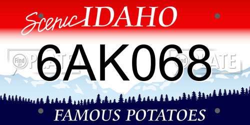 6AK068 Idaho License Plate