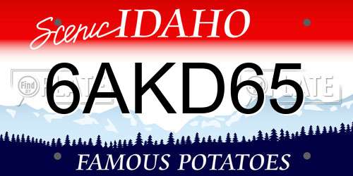 6AKD65 Idaho License Plate