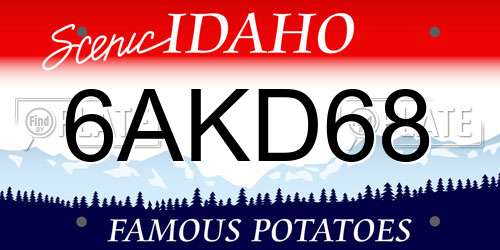 6AKD68 Idaho License Plate