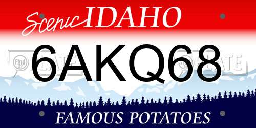 6AKQ68 Idaho License Plate