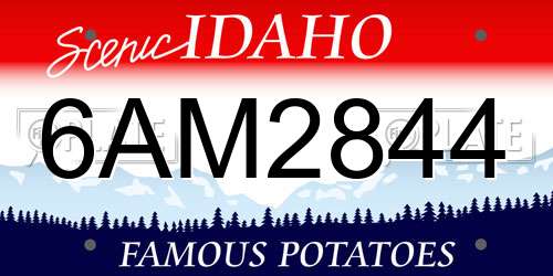 6AM2844 Idaho License Plate
