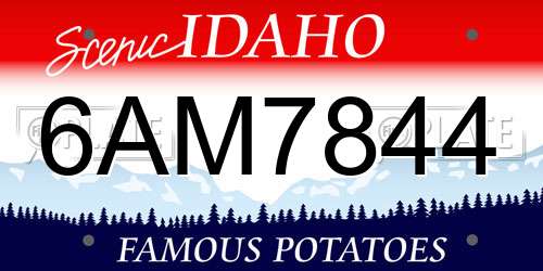 6AM7844 Idaho License Plate