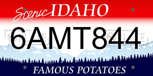 6AMT844 Idaho License Plate