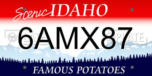 6AMX87 Idaho License Plate