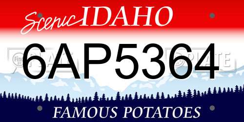 6AP5364 Idaho License Plate