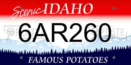 6AR260 Idaho License Plate