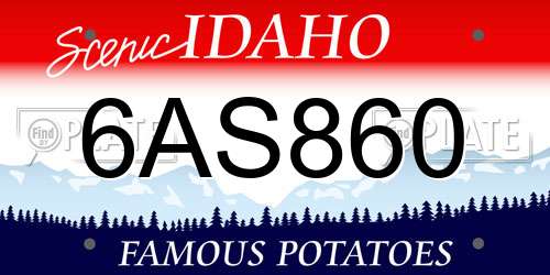6AS860 Idaho License Plate