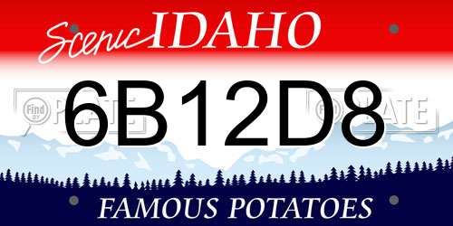 6B12D8 Idaho License Plate