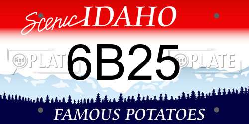 6B25 Idaho License Plate