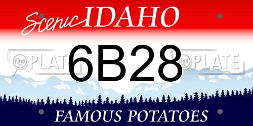 6B28 Idaho License Plate