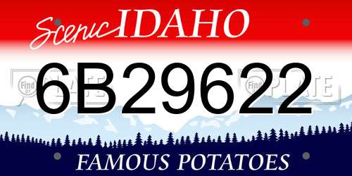 6B29622 Idaho License Plate