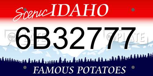 6B32777 Idaho License Plate
