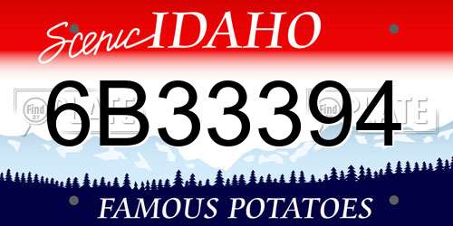 6B33394 Idaho License Plate