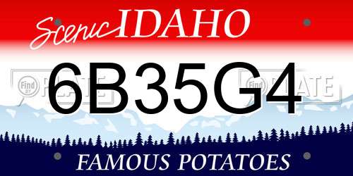 6B35G4 Idaho License Plate