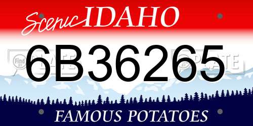 6B36265 Idaho License Plate