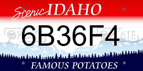 6B36F4 Idaho License Plate