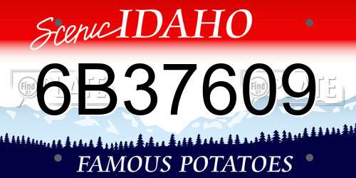 6B37609 Idaho License Plate