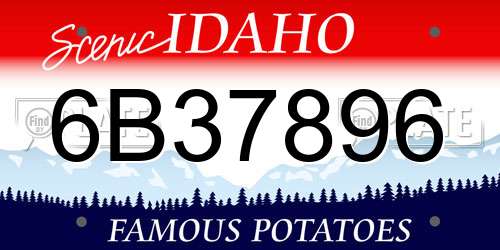 6B37896 Idaho License Plate
