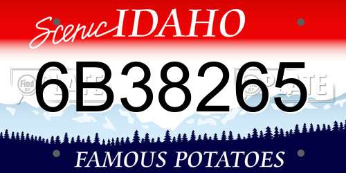 6B38265 Idaho License Plate
