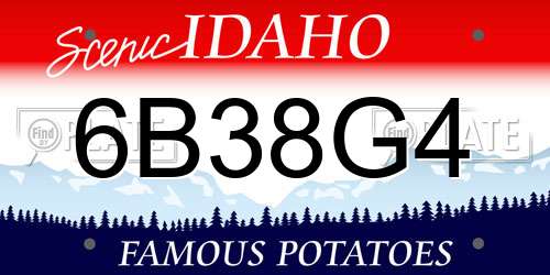 6B38G4 Idaho License Plate