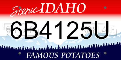 6B4125U Idaho License Plate