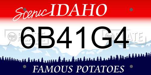 6B41G4 Idaho License Plate