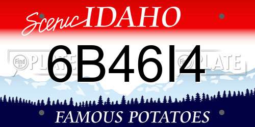 6B46I4 Idaho License Plate