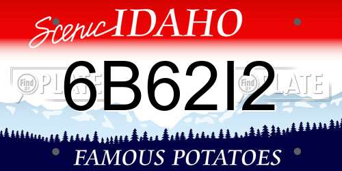 6B62I2 Idaho License Plate