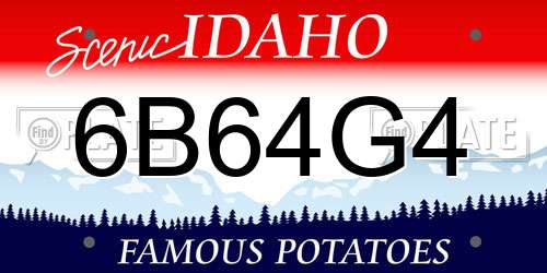 6B64G4 Idaho License Plate