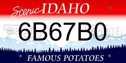 6B67B0 Idaho License Plate