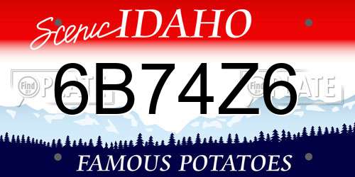6B74Z6 Idaho License Plate