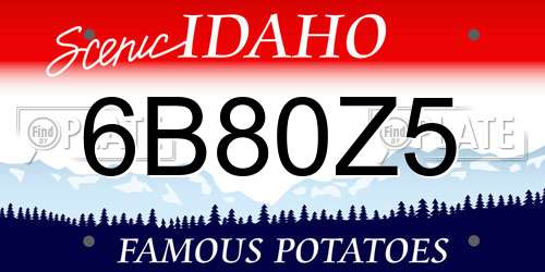 6B80Z5 Idaho License Plate
