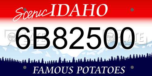 6B82500 Idaho License Plate