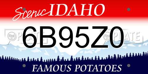 6B95Z0 Idaho License Plate